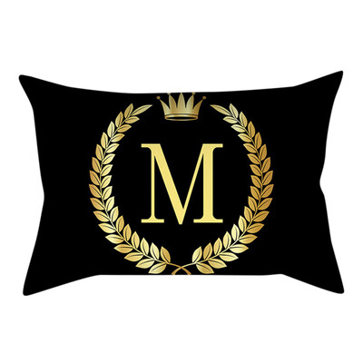 

〖Follure〗Pillow Cover Black&Gold Letter Pillowcase Sofa Cushion Cover Home Decor