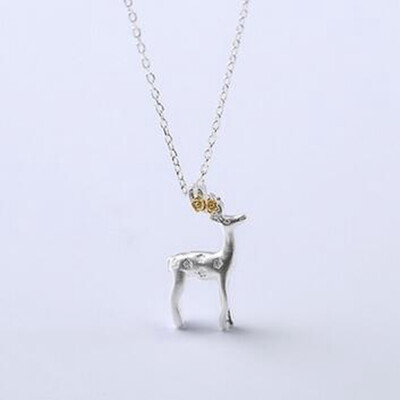 

Deer Antler Christmas Gift Elk Reindeer Pendant Necklace Charm Women Lady Beauty