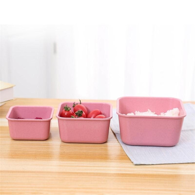 

Green Cover With Lids Student Multi-Layer Lunch Box Sushi Box Wheat Straw Lunch Box