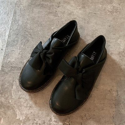 

Flat sole single shoe female autumn Korean version bean shoe Baitie fairy one foot pedal leisure Lefu shoes