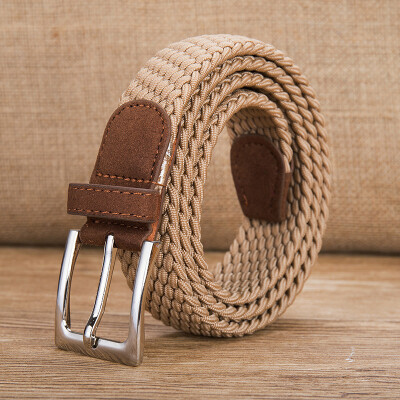 

New Elastic Force Unisex belt Solid Color Canvas Pin Buckle Men belt Casual elasticity student Men&Women Wild belt