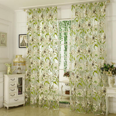 

Floral Print Shading Curtain Yarn Window Gauze Bedroom Living Room Purdah