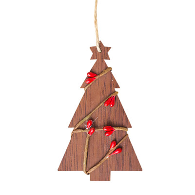 

Toponeto 1pc Christmas Wood Chip Tree Ornaments Xmas Hanging Pendant Decoration Gifts BG