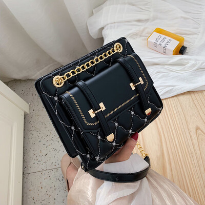 

Small bag woman new 2019 popular chain bag woman oblique satchel foreign gas one shoulder bag small square bag
