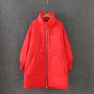 

Winter 2018 new thickened down jacket size for womens windproof threaded sleeves thickened stand-up collar jacket trend