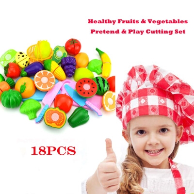 

Gobestart Kids Pretend Role Play Kitchen Fruit Vegetable Food Toy Cutting Set Gift HOTSale