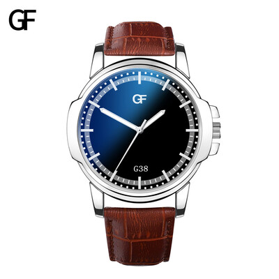 

Gobestart Fashion High-End Mens Quartz Letter Leather Watch Pointer Light Series Men