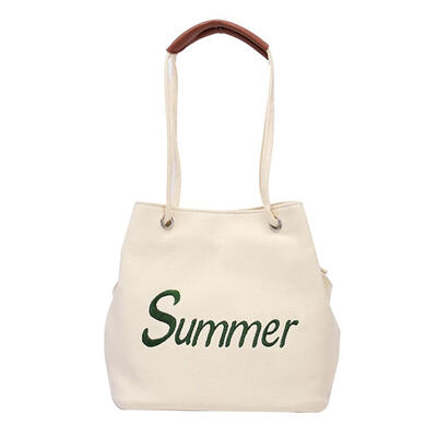 

Summer Daily Women PU Leather Shoulder Bag Letter Large Shopping Handbag