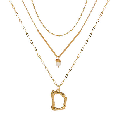 

Cute Natural Pearl Initial Necklace Personalized Letter Necklace Name Jewelry For Women Accessories Gold color Girlfriend Gift