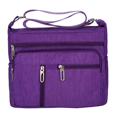 

Solid Color Nylon Large Capacity Women Shoulder Bag Zipper Nappy Mummy Pouch