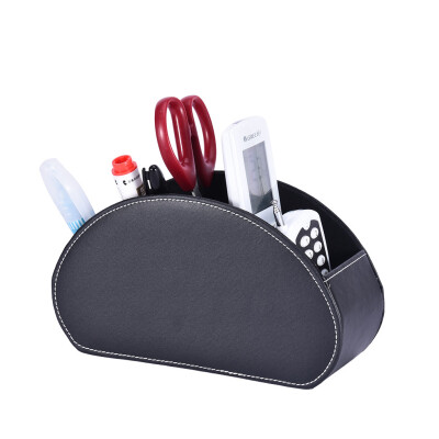 

Siaonvr Remote Control Holder With 5 Compartments Leather Remote Desktop Organizer
