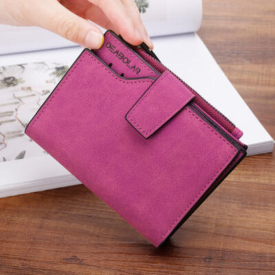 

Fashion Portable Small PU Leather Zipper Short Wallet Change Purse Cash Coin Pocket Pouch For Students Girls