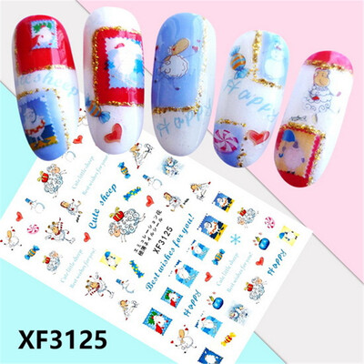 

〖Follure〗Christmas Nail Art Water Transfer Decals Snowflake Xmas Manicure Stickers Tips