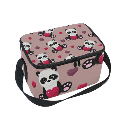 

Lunch Box Insulated Lunch Bag Large Cooler Panda Seamless Tote Bagfor Kids Men Women