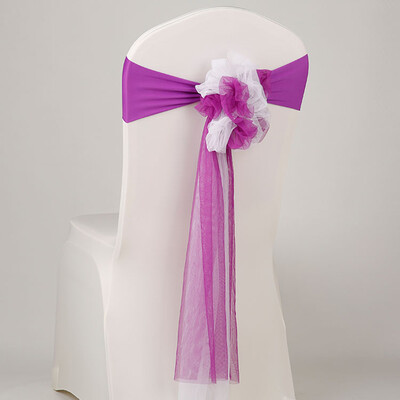 

Chair Sash Bow Elastic Chair Ribbon Back Tie Bands for Wedding Party Ceremony Banquet