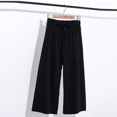 

Fashion Women Leisure High Waist Trousers Loose Pants Pure Color Long Pants