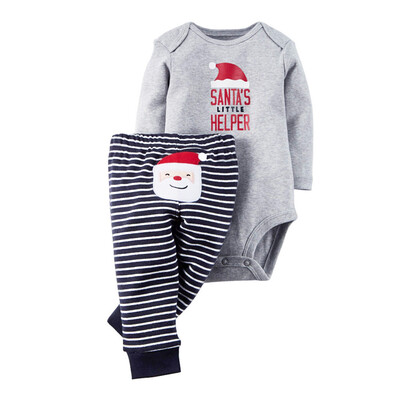 

Infant Baby Boys Girls Christmas XMAS Santa Letter Romper Pants Clothing Set