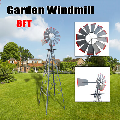 

Metal 8FT Windmill Yard Garden Decoration Weather Rust Resistant Wind Spinners