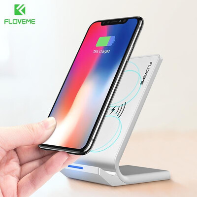 

Floveme QI Wireless Charger 10W Fast Charger USB Wireless Charging Silvery