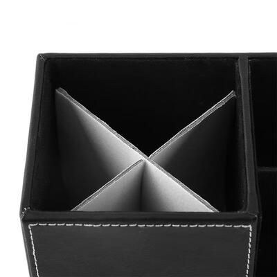 

Greensen 1Pc Wooden Leather Multifunction Desk Stationery Organizer Storage Box Pen Pencil Holder Case