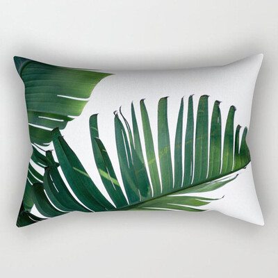 

Tropical Palm Leaves Printing Sofa Pillowcase Rectangle Cushion Cover Home Decor