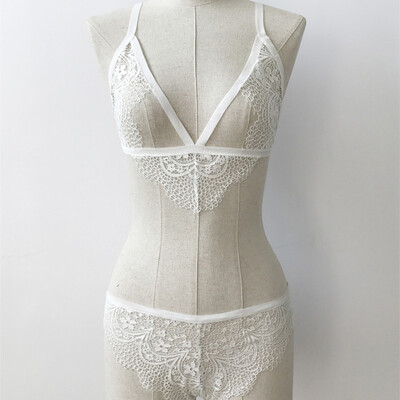 

Womens Underwear Sexy Lace Hollow Sheer Lingerie Bra Underwear Panties Briefs