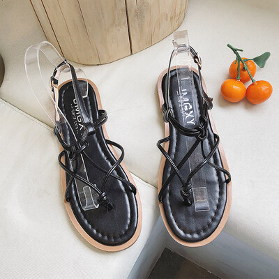 

Sandals Fairy Style Ins Tide With Long Skirt Late Evening Gentle Flat-soled Roman Shoes