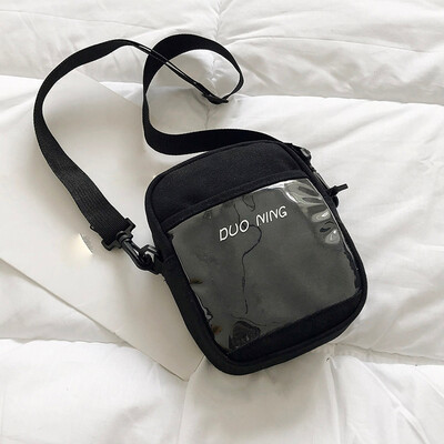 

Tailored Fashion Ladies Trend Transparent Canvas Wild Shoulder Bag Messenger Bag