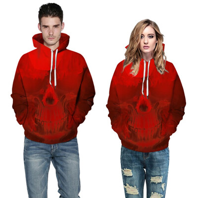 

Toponeto Men Women Mode 3D Print Long Sleeve Couples Hoodies Top Blouse Shirts