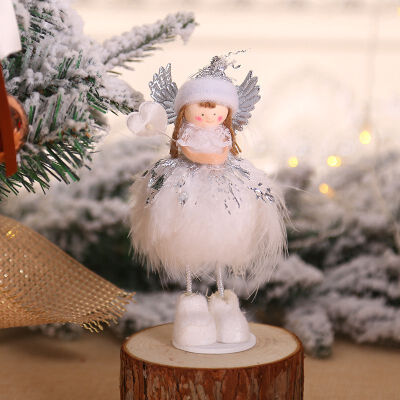 

Christmas Plush Angel Doll Cute White Angel Holiday Ornaments Desktop Window Decoration Christmas Tree Decoration Pendant