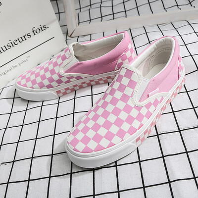 

Siyi Mistery ins super fire shoes ulzzang wild elastic shoes lazy shoes black&white lattice street beat