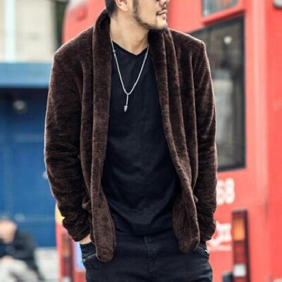 

Mens Casual Plus Size Overcoat Warm Button Autumn Winter Cardigan Thick Coats