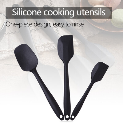 

3pcs Black Silicone Cream Baking Tools Silicone Scraper High Temperature Butter Scraper