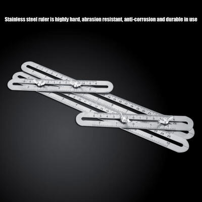 

Greensen Stainless Steel Multi-Funtional Four-Sided Angle Ruler Gauge Measuring Instrument Marking Tool