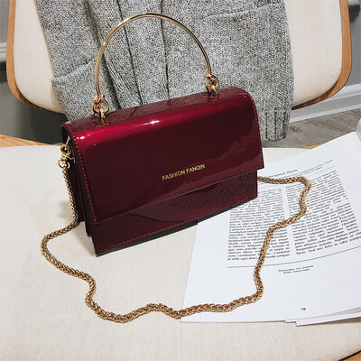 

Temperament bag female 2019 new Korean fashion leather casual handy wild chain shoulder slung small square bag