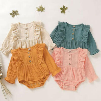 

Newborn Baby Girl Ruffle Cotton Clothes Romper Bodysuit Jumpsuit Outfits Set AU