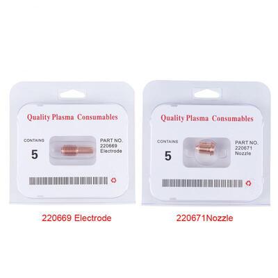 

Greensen 5pcs 220669 Electrode 5 pcs 220671 Nozzle Tips Plasma Torch Consumable