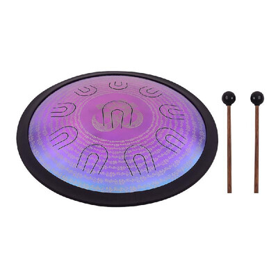 

16 Inch UU Drum Hand Pan Drum D-Minor Alloy Steel Tongue Drum 10 Double-tone Tongues Percussion Instrument with Drum Bag