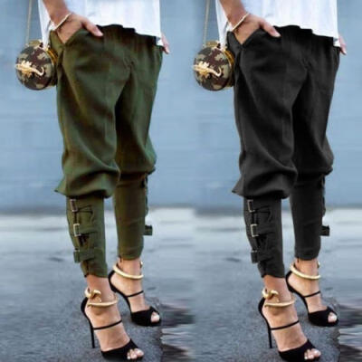 

Hot fashion Women High Waist Casual Harem Pants Elastic Long Pants Ladies Pencil Trousers