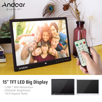 

Andoer 15" TFT LED Digital Photo Frame Screen Desktop Album Display Image 1080P MP4 Video MP3 Audio TXT eBook Clock Calendar 1280