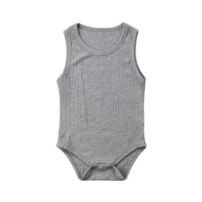 

Toddler Baby Kids Girls Boys Sleeveless Solid Stripe Romper Sunsuit Bodysuit
