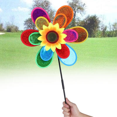 

Greensen Colorful Decorative Plastic Flower Windmill Toy Garden Lawn Party Indoor Outdoor Decor