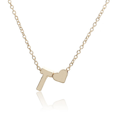 

Stainless Steel Jewelry Choker Necklace Letter Necklace Women Gold Chain Female Nameplate Heart Necklace Copper Boho Girlfriend