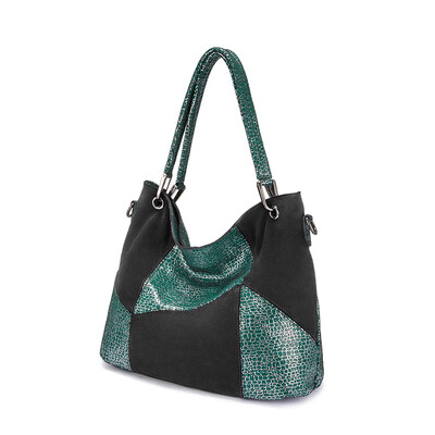 

REALER genuine leather shoulder bag fashion handbags women tote bag hobo ladies high quality female patchwork large capacity