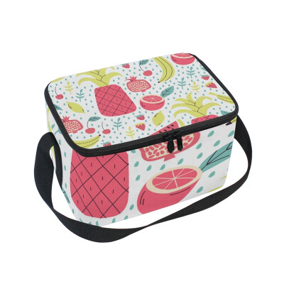 

ALAZA Insulated Lunch Box Fruit Pattern Lunch Bag for Men Women Portable Tote Bag Cooler Bag