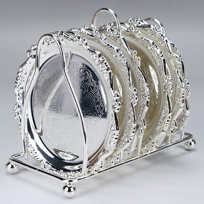 

7Pcs Metal Serving Plate Shelf Set Party Fruit Food Serving Tray Kitchen Supply