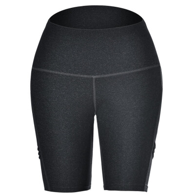 

Tailored Women High Waist Yoga Pants Side Cell Phone Pockets Sports Shorts Leggings Pants