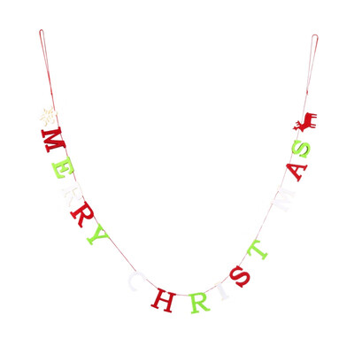 

Merry Christmas Banner Letter Garland Christmas Tree Bunting Flags Happy New Year Xmas Party Hanging Decor