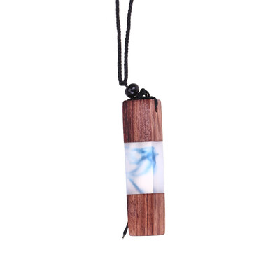 

1 PC Unisex Handmade Resin Unisex Chains Wood Pendant Necklace Wooden Jewelry UK