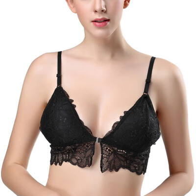 

Women Lace Push Up Seamless Sexy Front Closure Bras Top Sales Adjusted Straps Spaghetti Straps Female Lady One Size Solid Bra
